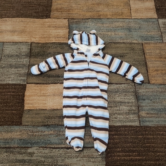 3/$15 old navy baby boys warm winter footsie with hood size 3-6 months - Picture 1 of 7